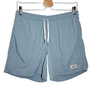 Bather Light Medium Blue Gray Mesh Lining Swim
Trunk Shorts - Small